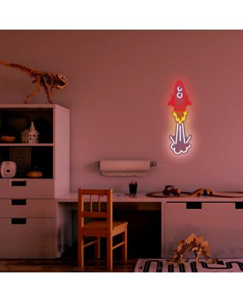 Neon Rocket Led Wall Decoration Sign