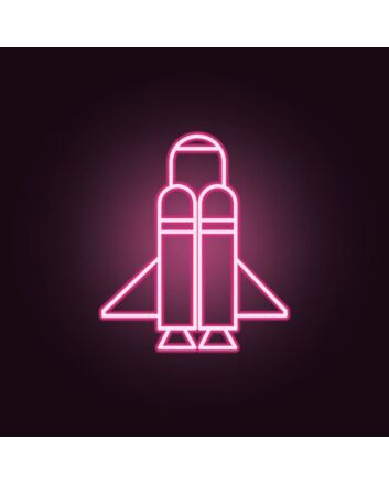 Pink Neon Rocket Wall Neon Art Decor