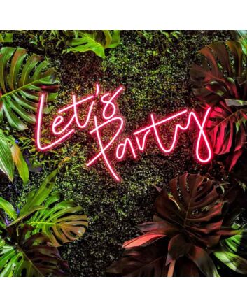 Led Lets Party Neon Sign Red Neon Lights Decor