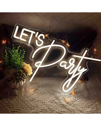 Lets Party Neon Sign Party Wedding Birthday Decor For Bedroom Home Bar Backdrop Gift
