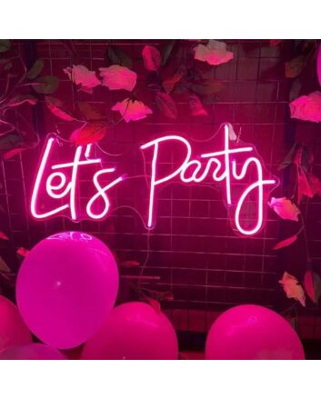 Lets Party Neon Sign Led Pink Neon Sign Wedding Party Decor