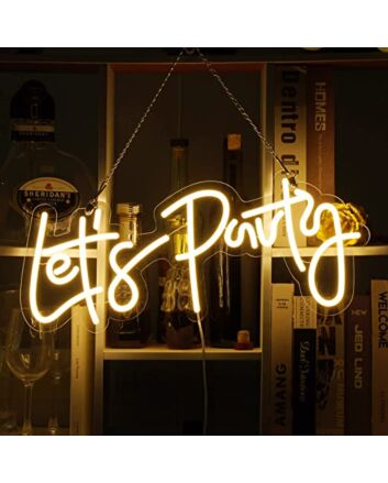 Lets Party Neon Sign Christmas Party Room Decor