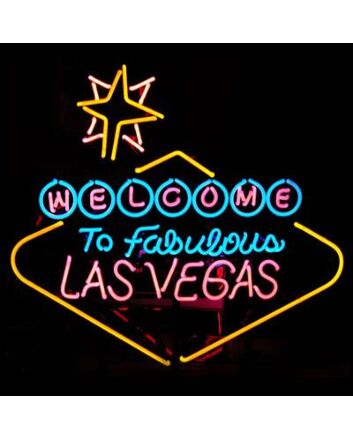 Neon Signs Las Vegas Hung On Black Background
