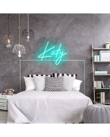 Katy Neon Name Signs Bedroom Decor Ice Blue Neon Sign