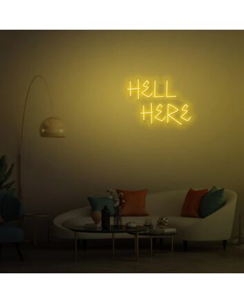 Hell Here Neon Sign Yello Neon Art Wall Decor