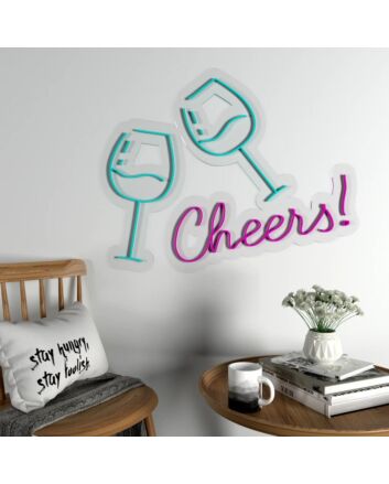 Cheers Wine Glass Neon Led Light