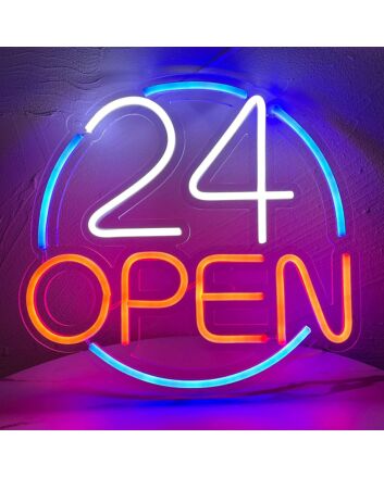 24 Hours Open Neon Sign