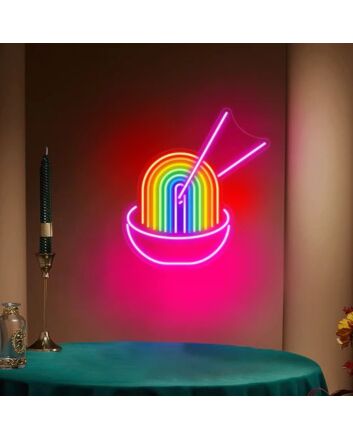Rainbow Pho Ramen Led Neon Sign With Dimmer Neon Bar Sign Wall Neon Sign