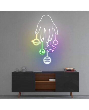 Cosmic Hand&#39; neon sign