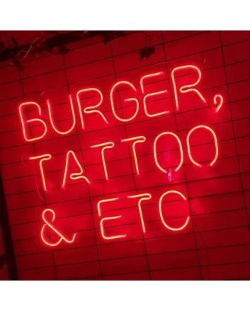 Burger Tattoo And Etc Neon Sign