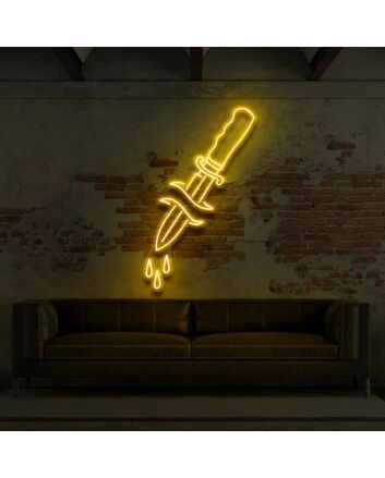 Dripping Dagger For Tattoo Studio Neon Sign