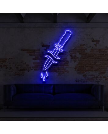 Dripping Dagger For Tattoo Studio Neon Sign