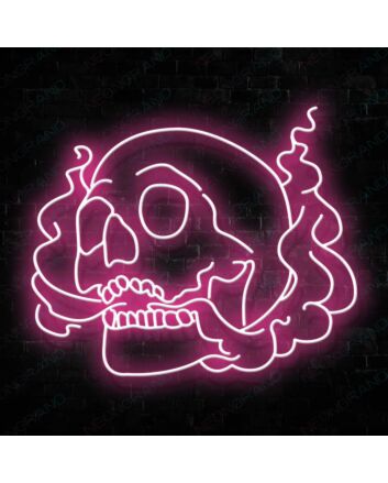 Neon Skeleton Sign Smoking Skull Led Light