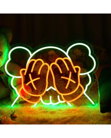 KAWS Covering Eyes Neon Sign
