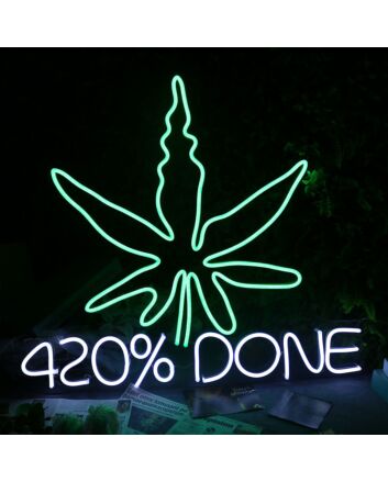 Green Leaves 420Done Neon Sign