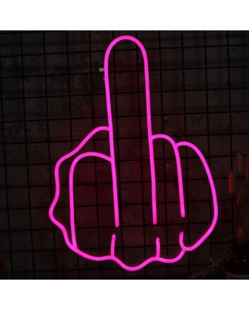 Middle Finger Gesture Neon Sign