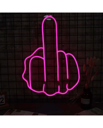 Middle Finger Gesture Neon Sign