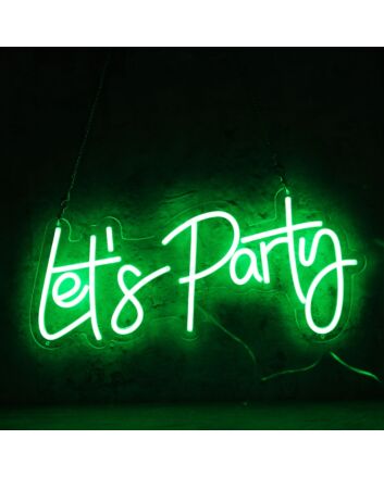Lets Party Green Neon Sign