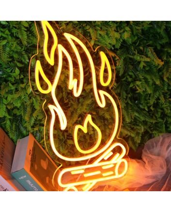 Burning Fire Red Neon Sign