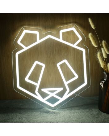 Panda Head Yellow Neon Sign