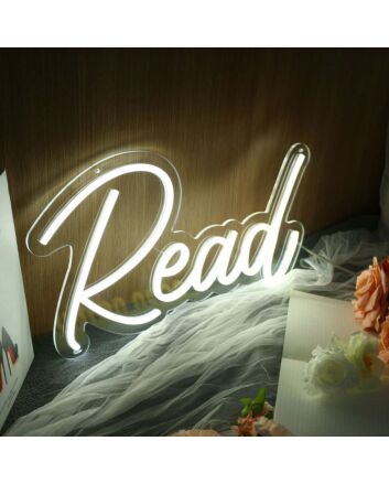 Read White Neon Sign