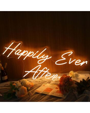 Happily Ever After Yellow Neon Sign
