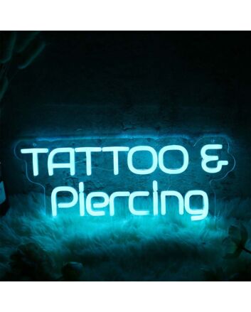 TATTOO And Piercing Blue Neon LED Sign