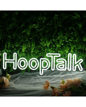 Hoop Talk White Neon Sign