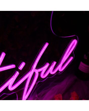 Hello Beautiful Purple Neon Sign