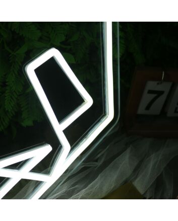 Panda Head White Neon LED Sign
