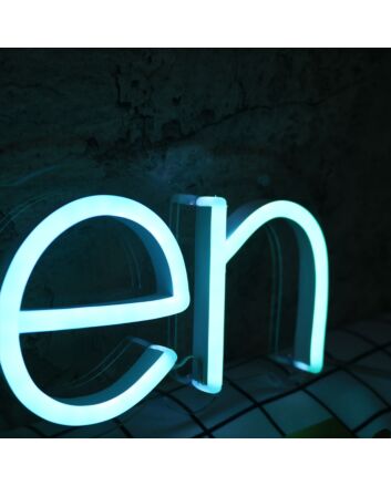 Open Blue Custom Neon Sign