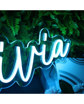 Olivia Blue Neon Sign