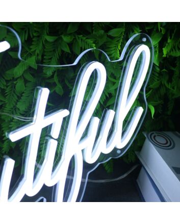 Life Is Beautiful White Neon Sign
