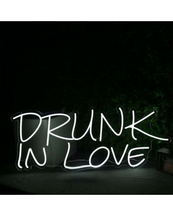 DRUNK IN LOVE White Neon LED Sign