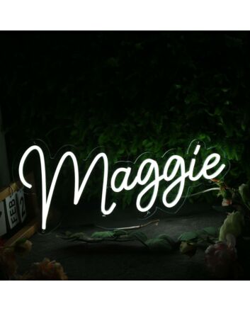Maggie White Neon Sign