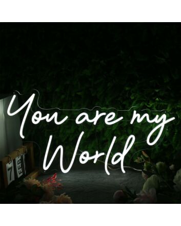 You Are My World White Neon Sign