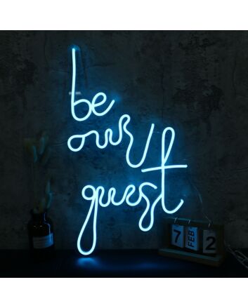 Be Our Guest Blue Neon Sign