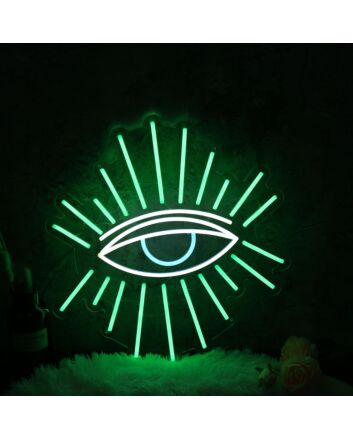 Green Shining Eye Neon Sign