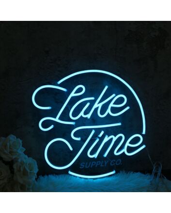 Lake Time Blue Neon Sign