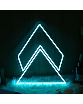 Geometric Triangle Blue Neon Sign