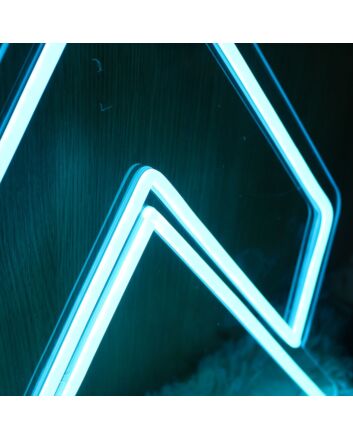 Geometric Triangle Blue Neon Sign