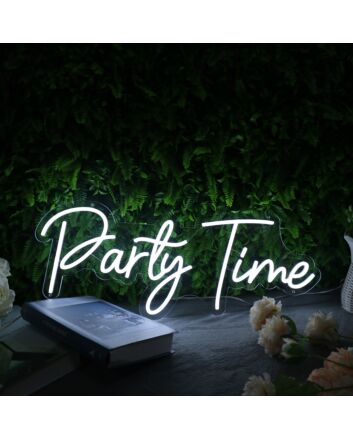 Party Time White Neon Sign