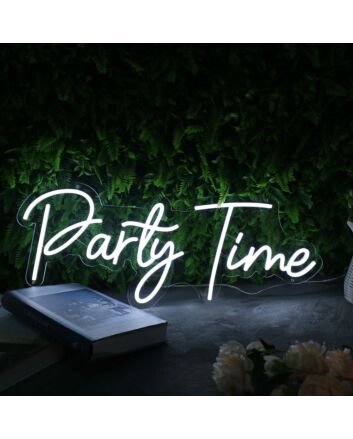 Party Time White Neon Sign