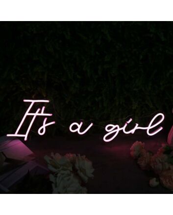 It Is A Girl Pink Custom LED Neon Sign