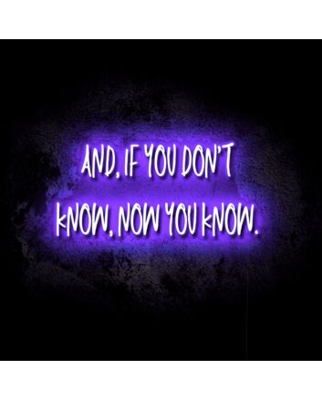 If You Don&#039;t Know, Now You Know LED Neon Sign