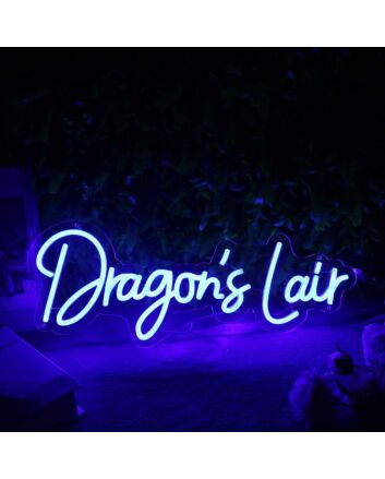 Dragon's Lair Blue Neon Sign