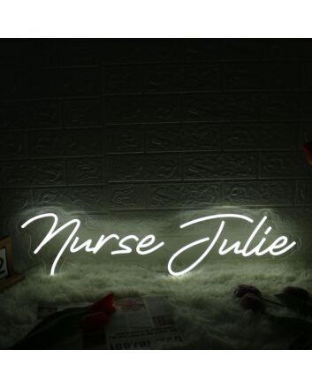 Nurse Julie White Neon Sign