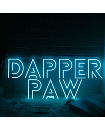 Dapper Paw Blue Neon Sign