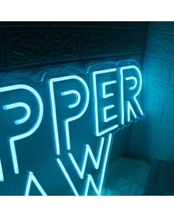 Dapper Paw Blue Neon Sign