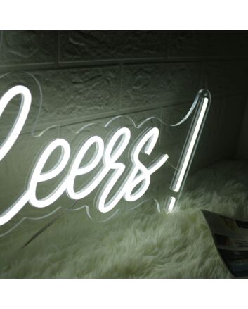 Cheers White LED Custom Neon Sign